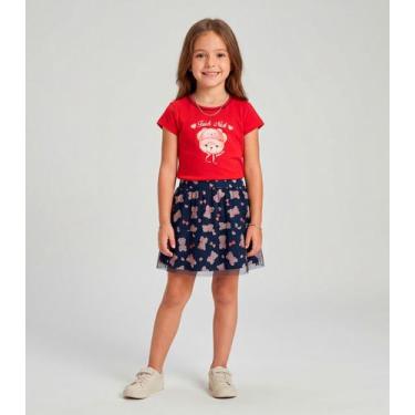 Imagem de Conjunto Menina Blusa com Saia Trick Nick Vermelho, 4, Vermelho