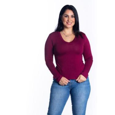 Imagem de Blusa Feminina Manga Comprida Segunda Pele De Frio Gola V - Maranne, V