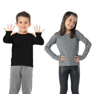 Imagem de Kit Segunda Pele Infantil Térmica Cinza E Preta Flanelado - Vrasalon, 