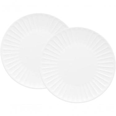 Imagem de Conjunto 2 Pratos para Sobremesa Pétala Matt com 2 Peças em Porcelana Acabamento Fosco para Uso Diário Branco