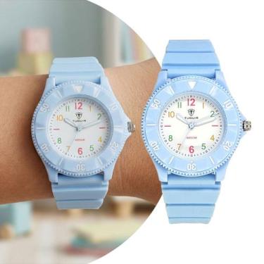 Imagem de Relógio Analógico Infantil Masculino Azul com Caixa de Polímero e Puls