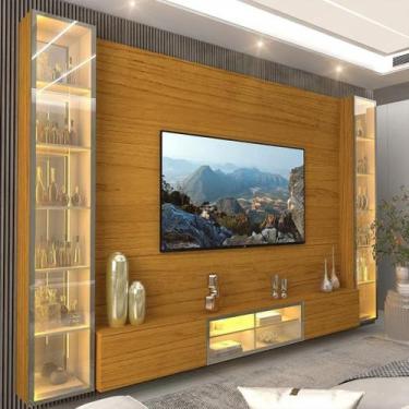 Imagem de Estante para TV e Home Theater até 90 Polegadas com LED com Vidro Refl