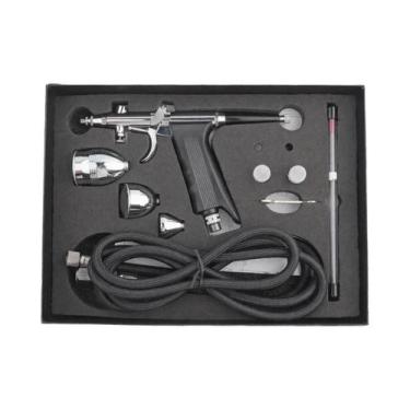 Imagem de Kit De Aerógrafo De Dupla Ação 0.3 0.5 0.8mm Com Copos De Tinta Para U