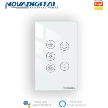 Imagem de Interruptor Wifi Para Ventilador De Teto Exaustor Luz Smart Branco - N