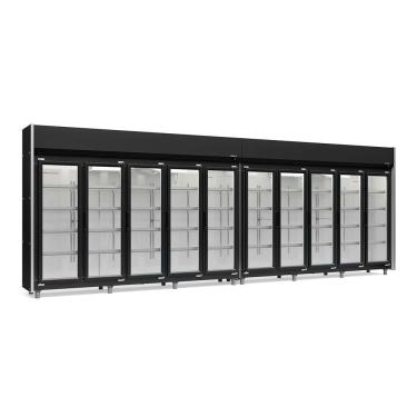 Imagem de Expositor 10 Portas Preto Geas10p 4 Prateleiras 220V Gelopar