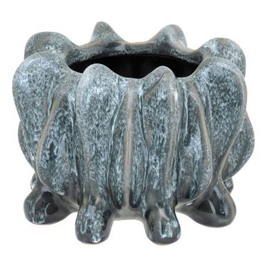 Imagem de VASO DECORATIVO ENFEITE PLANTA CERÂMICA 12x16x16cm CINZA