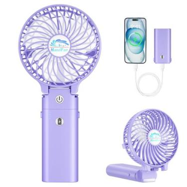 Imagem de Ventilador portátil HandFan 5200mAh recarregável 20H Runtime Purple