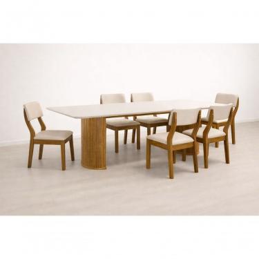 Imagem de Sala De Jantar Completa Com 6 Cadeiras Stella -domus Móveis