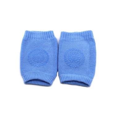 Imagem de Joelheira Para Bebe Antiderrapante Macia Engatinhar Protetor Joelho Azul
