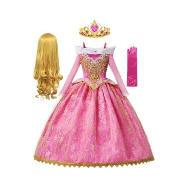 Imagem de Fantasia De Princesa Dourada Para Meninas, Vestido De Festa De Anivers