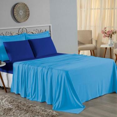 Imagem de Jogo de Cama Casal Nobre 4 Peças Lençol com Elástico de 30cm de Altura