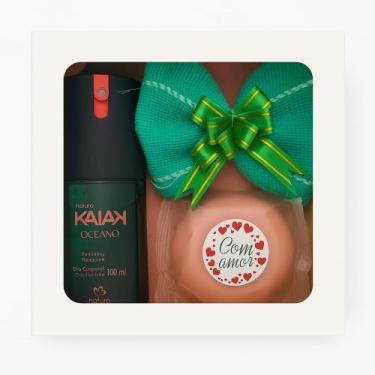 Imagem de Kit Natura Kaiak Oceano Feminino  Deo Corporal 100ml + Sabonete + Toal