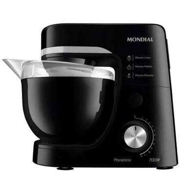 Imagem de Batedeira Planetária Mondial BP-03 4,5L 700W 12 Velocidades Preto 220V com Batedores