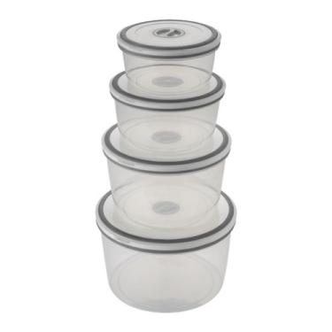Imagem de Kit 4 Pote Plástico Hermético Redondo Branco Electrolux 