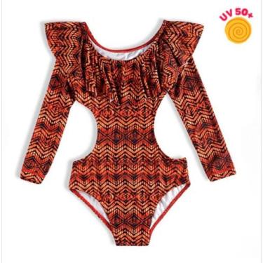 Imagem de Maiô Infantil Manga Longa Proteção Uv50 Moda Praia Top Top - Tip Top, 