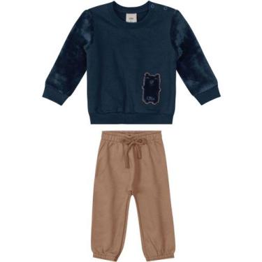 Imagem de Conjunto Moletom Pelúcia Menino Infantil Flanelado com Pelúcia Calça c