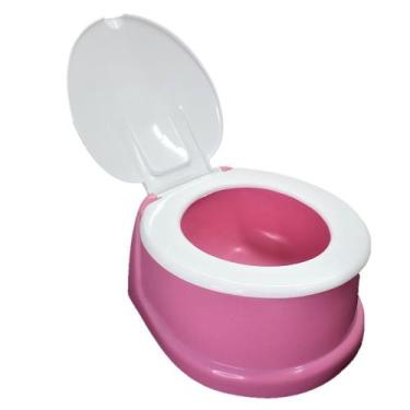 Imagem de Troninho pinico assento vaso sanitário infantil com tampa 1253s - Plas