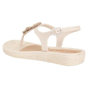 Imagem de Sandália feminina flat terra & água 211405, Natural, 37