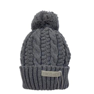Imagem de Gorro de Tricô Para Meninos Com Pompom Cinza Claro - Tricô Kids, M, Ci