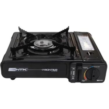 Imagem de Fogareiro de Mesa Portátil Frontier para Camping com Ignição Eletrônica Piezo e Chama Regulável Preto Nautika