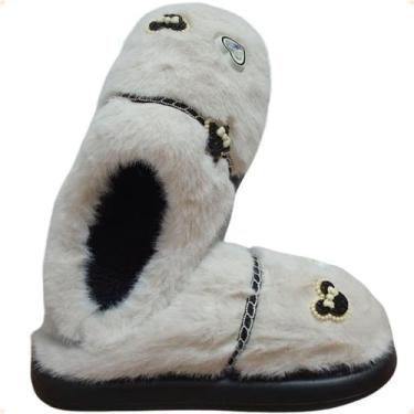 Imagem de Pantufa Feminina Pelúciada Com Detalhes Decorativos REF. PTF06151 - NO