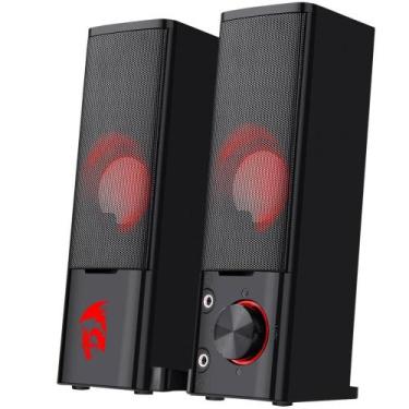 Imagem de Caixa De Som Redragon Orpheus 3,5 Mm 2x 3W Stereo 2.0 Led Vermelho Pre