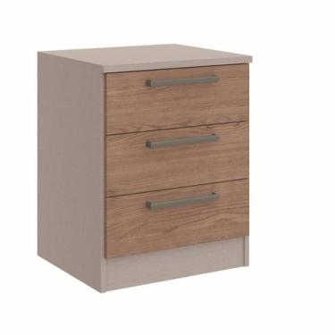 Imagem de Mesa de Cabeceira Modulada Requinte com 3 Gavetas - Duna Line/Macadâmi