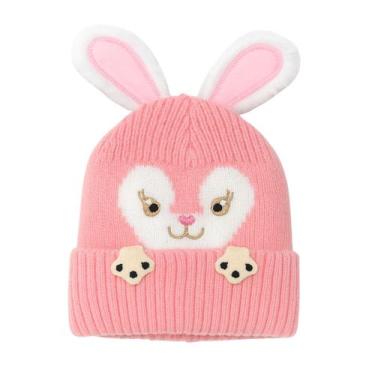 Imagem de Touca infantil gorro pompom bichinhos sapinho forrada de pelinho de lã