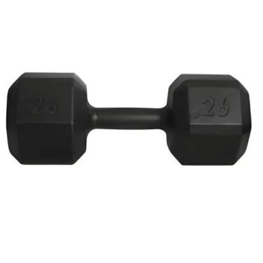 Imagem de Halter sextavado 26kg emborrachado para musculação treino funcional ac