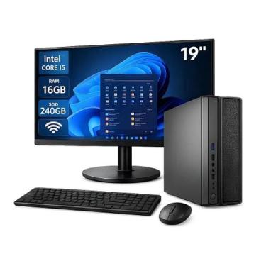 Imagem de Mini PC Intel Core i5 16GB Ram SSD 240GB Wifi Monitor Teclado e Mouse 