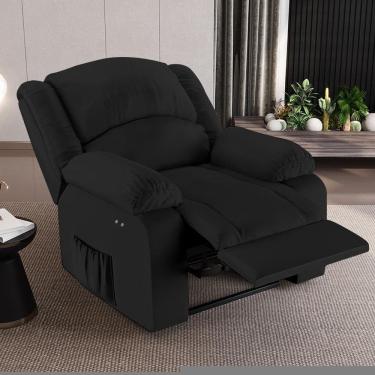 Imagem de Poltrona Reclinável Madrid G23 Power Touch Massagem USB Preto Gran Belo