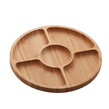 Imagem de Petisqueira redonda de bambu c/5 divisórias 25cm - Lyor