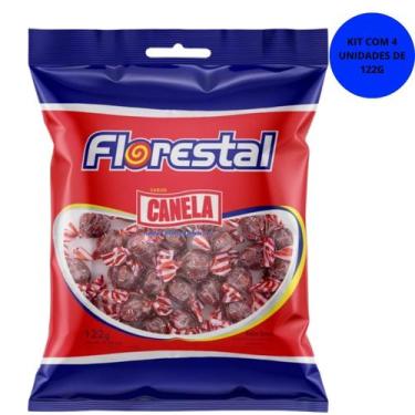 Imagem de Bala Florestal Bolinha de Canela 122g Kit Com 4 Pacotes