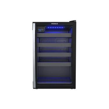 Imagem de Adega Climatizada Venax Piubella 100 24 Garrafas Porta de Vidro Duplo Preto 220V