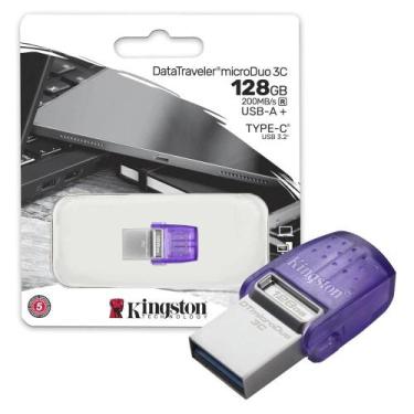 Imagem de Pen Drive 128GB Kingston Datatraveler Microduo USB 3.2 Tipo C e Tipo A
