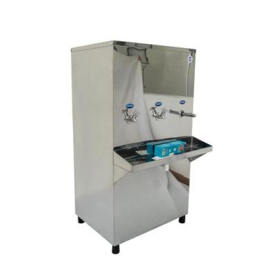Imagem de Bebedouro industrial de agua gelada purificador de coluna em aço inox 