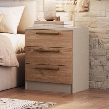 Imagem de Mesa de Cabeceira Modulada 3 Gavetas Requinte+ 100% MDF - Móveis Castr