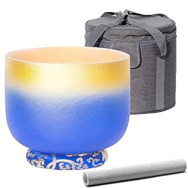 Imagem de Conjunto de tigelas Crystal Singing Bowl – Luang Gold Series, 7 notas C/D/E/F/G/A/B Chakra Som de Percussão com Bolsa de transporte, Almofada de Brocado de Seda, Bastão de Pele de Ovelha, Presente para Yoga Meditation Zen