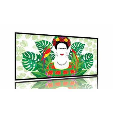 Imagem de Quadro Decorativo Sala Quarto Escritório Frida Kahlo 130x60 Moldura Preta 2x2