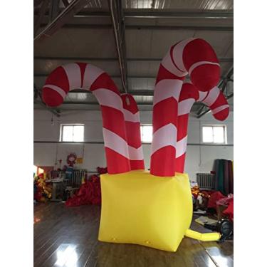 Imagem de Decoração de Natal Papai Noel Muleta Modelo Inflável Festa Meichen Conjunto de Adereços Super Decoração (3,5 m sem leque)