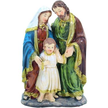 Imagem de Presépio Estátuas Em Resina Sagrada Família Jesus 20cm