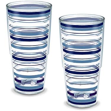 Imagem de Tervis Feito nos EUA Copo taça isolada Fiesta de parede dupla mantém as bebidas frias e quentes, 680 g - 2 peças, listras lapis