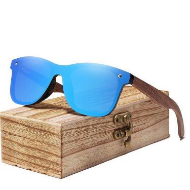 Imagem de Óculos de Sol Masculino Artesanal Bambu Kingseven Proteção Polarizados UV400 Espelho