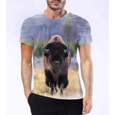 Imagem de Camiseta Camisa Bisão-Americano Animal Búfalo Manadas Hd 9 - Estilo Kr