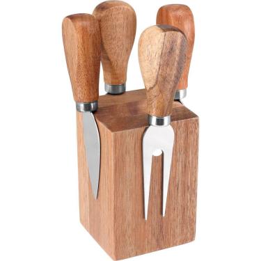 Imagem de CHEESY JG FACAS QUEIJO 15x6x6cm INOX NATURAL 5PÇ COM CEPO