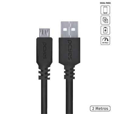Imagem de Cabo Para Celular Smartphone Micro Usb Para Usb A 2.0 2 Metr