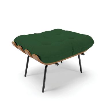 Imagem de Puff Costela Veludo Base Metálica Preto - D`Rossi Cor Verde
