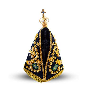 Imagem de Imagem Nossa Senhora Aparecida Em Resina Com Manto E Coroa 19cm Imagem Original Facsimile Delicada Traços finos Altamente detalhada Manto bordado