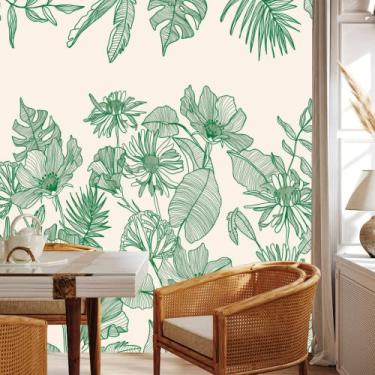 Imagem de Papel de Parede Mural Traços da Natureza Verde I Crie Paredes I Impresso em alta definição (M)