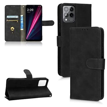Imagem de YUNCHAO Caixa de telefone Para T-Mobile Revvl 6 Pro 5g Skin Feel Flip Leather Case de telefone capa para celular
